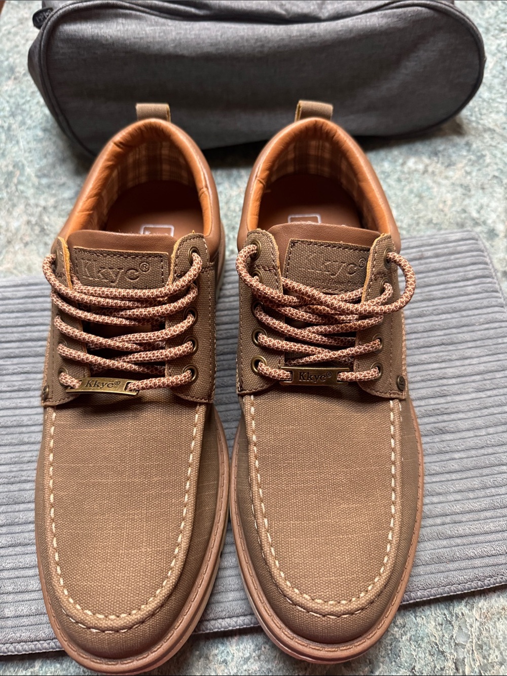 Kkyc Brown Canvas Lace-Up Men's Shoes
